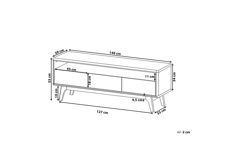 Syracuse TV-Bord 39 x 140 cm - Træ/natur - TV-borde