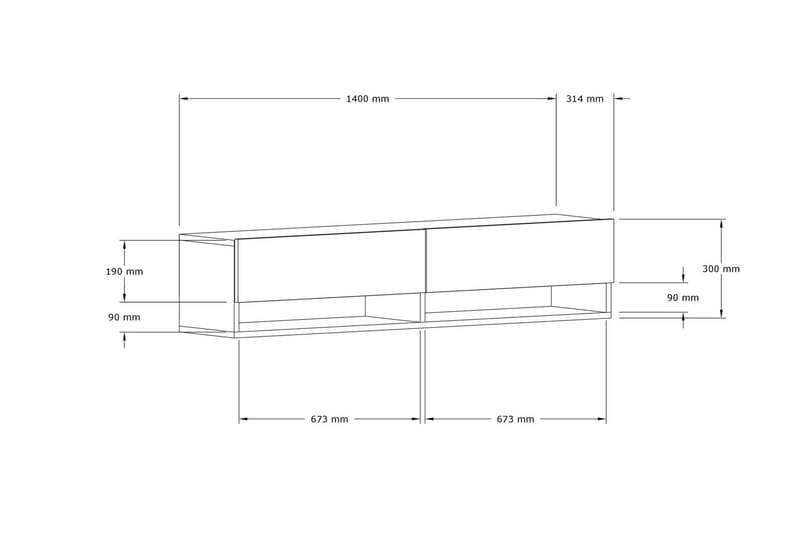 Taboada TV-bord 141 cm - Natur - TV-borde