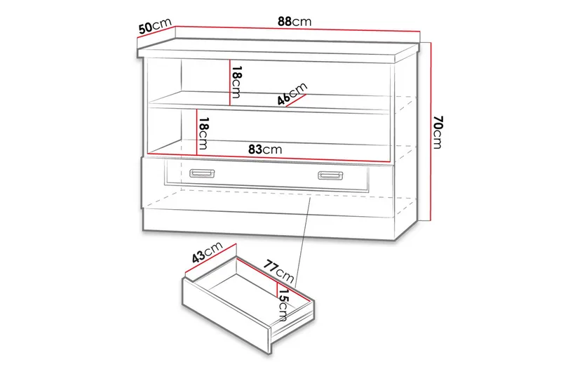 Tadeusz TV-Bord 88x50x69 cm - Møbler - TV borde & mediemøbler - TV-borde