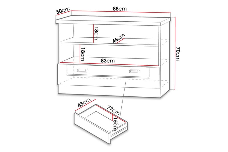 Tadeusz TV-Bord 88x50x69 cm - Møbler - TV borde & mediemøbler - TV-borde