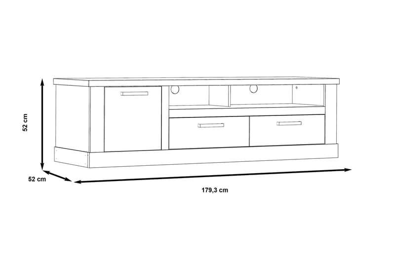 Talebi TV-Bord 179 cm - Brun/hvid - TV-borde