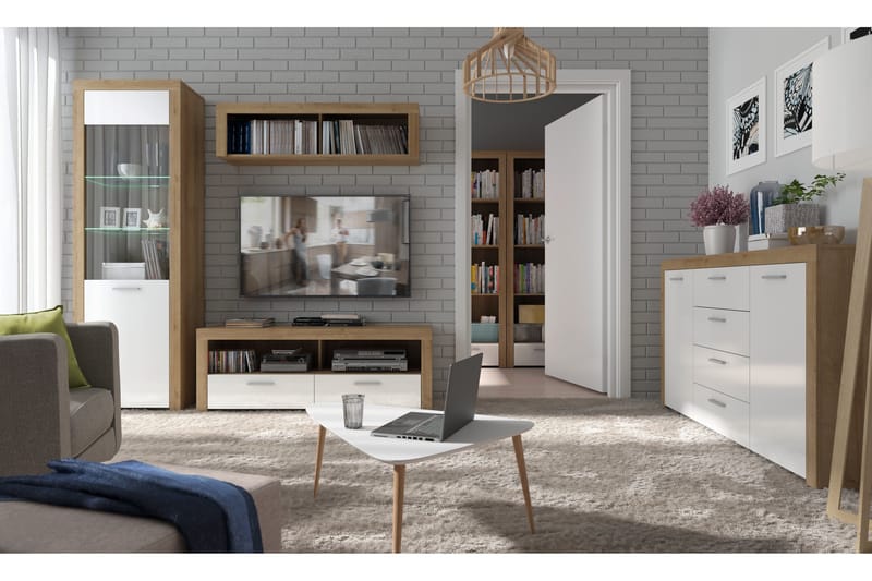 Tarka TV-Bord 135 cm - Træ/natur|Hvid - Møbler - TV borde & mediemøbler - TV-borde