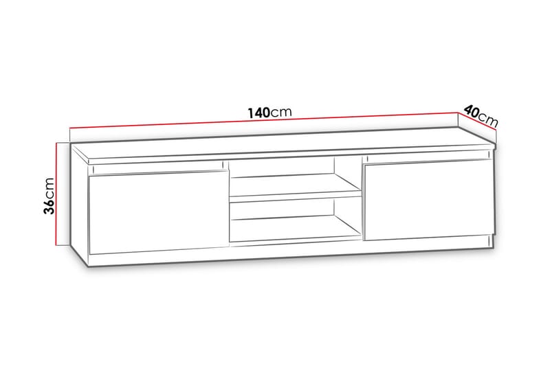 Tarnovo TV-Bord 140 cm - Hvid - Møbler - TV borde & mediemøbler - TV-borde