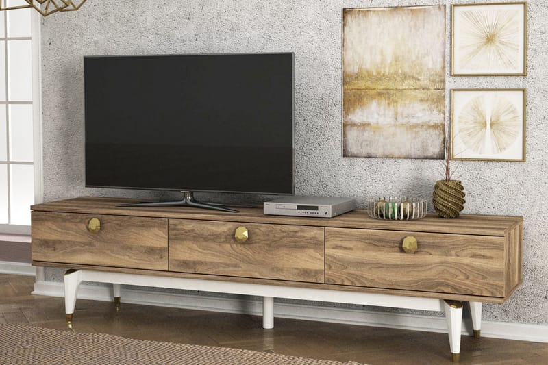 Tera Home TV-bænk 180 cm - Valnød/hvid - TV-borde