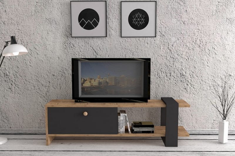 Terasa TV-Bord 120 cm - Valnød|Grå - Møbler - TV borde & mediemøbler - TV-borde