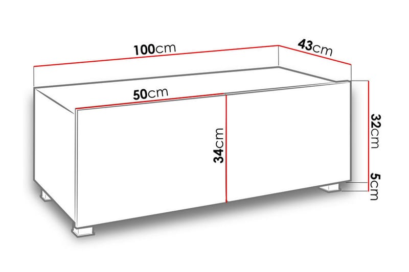 Tessan TV-Bord 100 cm Lille - Hvid - TV-borde