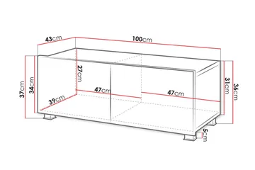 Tessan TV-Bord 100 cm Lille - Sort - Møbler - TV borde & mediemøbler - TV-borde