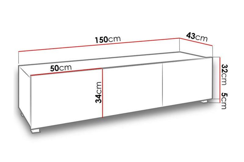 Tessan TV-Bord 150 cm - Hvid - Møbler - TV borde & mediemøbler - TV-borde