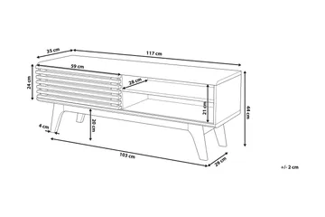 Toledo TV-Bord 35 x 117 cm - Hvid - Møbler - TV borde & mediemøbler - TV-borde