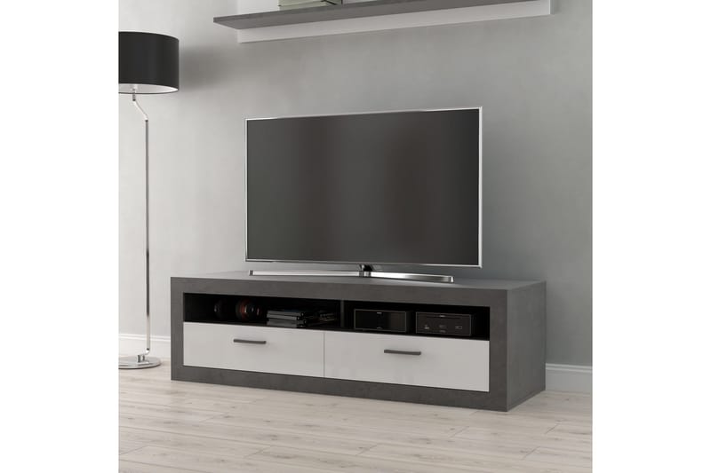 Tolovgrad Gulvstående Tv-bord 152,7 cm med Opbevaring i Malet Træ - Grå - Møbler - TV borde & mediemøbler - TV-borde
