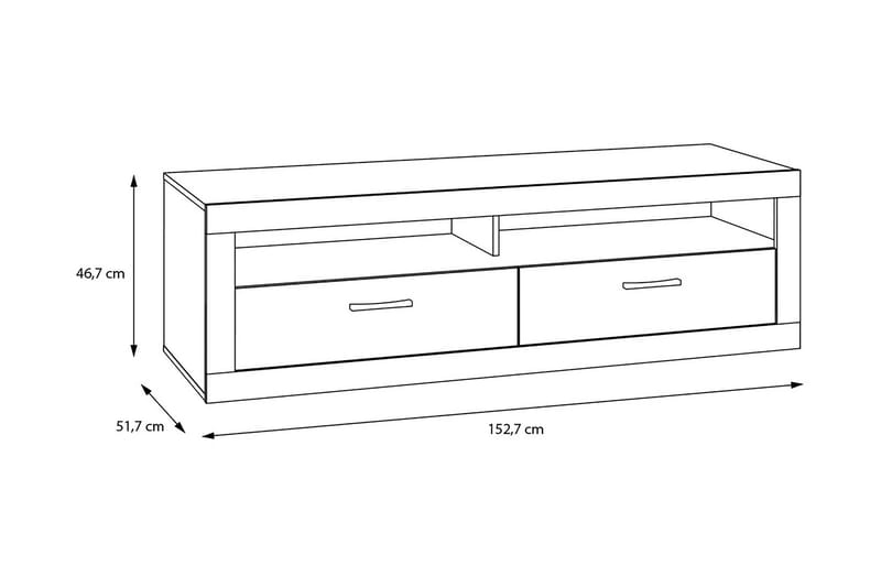 Tolovgrad TV-Bord 153 cm - Grå/Hvid - TV-borde