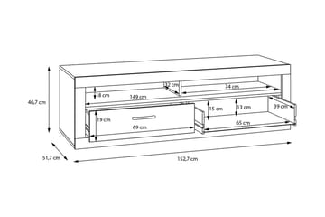 Tolovgrad TV-Bord 153 cm - Grå/Hvid - Møbler - TV borde & mediemøbler - TV-borde