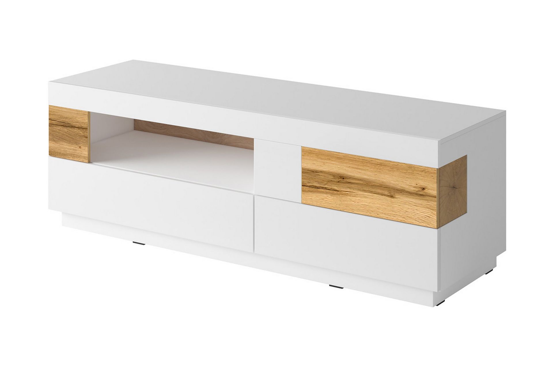 Tomeka tv-bænk 160 cm - Hvid/træ - Møbler - TV borde & mediemøbler - TV-borde