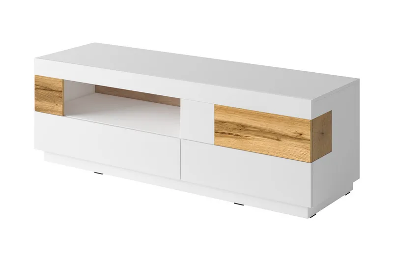Tomeka tv-bænk 160 cm, Hvid/træ
