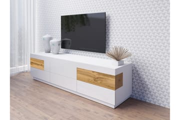 Tomeka tv-bænk 206 cm - Hvid/træ - Møbler - TV borde & mediemøbler - TV-borde