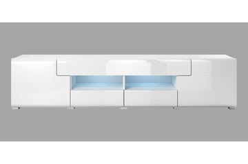 Toreno Gulvstående TV-bænk 208 cm med Opbevaring i Malet Træ - Hvid - Møbler - TV borde & mediemøbler - TV-borde
