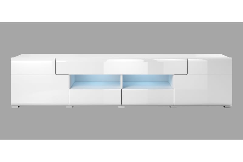 Toreno Gulvstående TV-bænk 208 cm med Opbevaring i Malet Træ - Hvid - Møbler - TV borde & mediemøbler - TV-borde