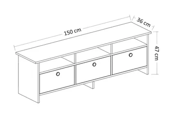 Tv bänk 150 cm Antracit/Ek - Møbler - TV borde & mediemøbler - TV-borde