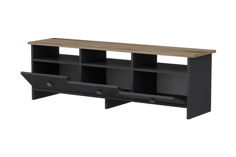 Tv bänk 150 cm Antracit/Ek - Møbler - TV borde & mediemøbler - TV-borde