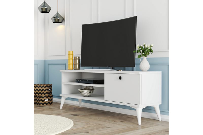 TV-bænk & mediebænk Reyne TV-bænk 120 cm Vit - Møbler - TV borde & mediemøbler - TV-borde