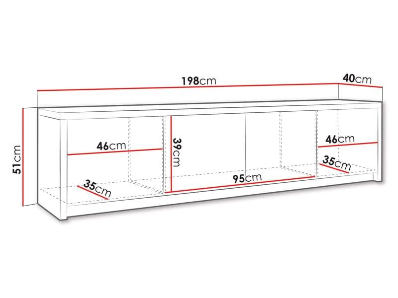 tv-bord TV-bænk SOLID 4D hvid - Møbler - TV borde & mediemøbler - TV-borde