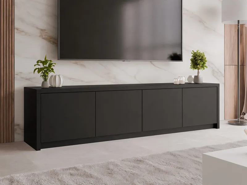 tv-bord TV-bænk SOLID 4D sort - Møbler - TV borde & mediemøbler - TV-borde