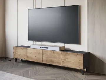 tv-bord TV-bænk PHUKET 190 grå, brun - Møbler - TV borde & mediemøbler - TV-borde