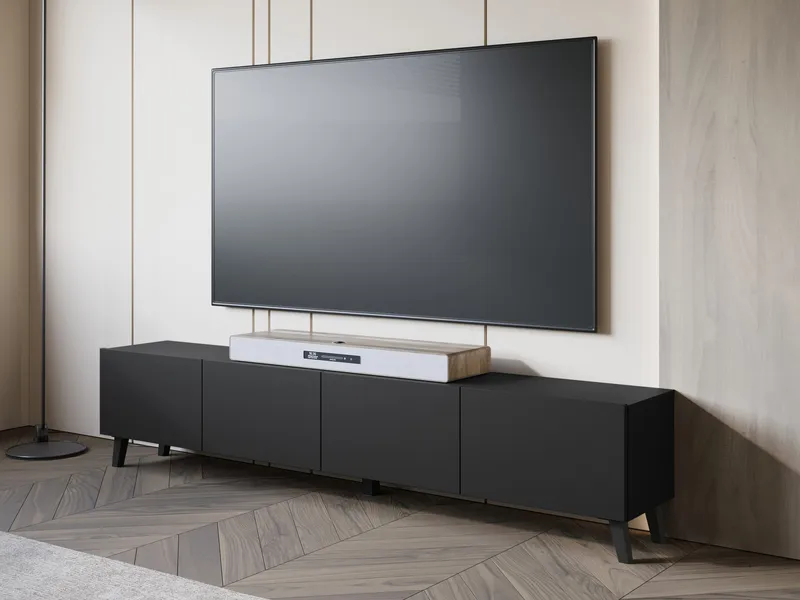 tv-bord TV-bænk PHUKET 190 sort - Møbler - TV borde & mediemøbler - TV-borde