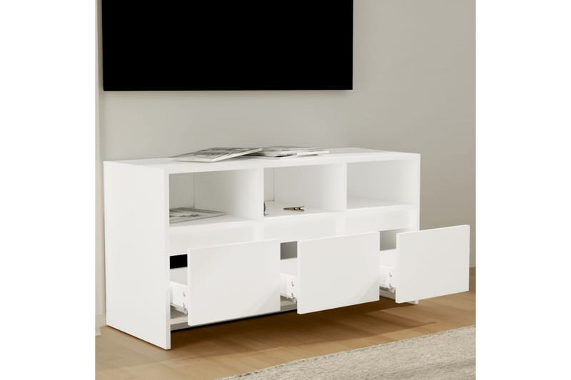 tv-bord 102x37,5x52,5 cm spånplade hvid - Hvid - TV-borde