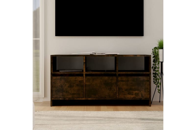 tv-bord 102x37,5x52,5 cm spånplade røget egetræsfarve - Brun - TV-borde