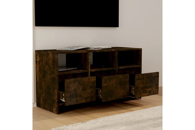 tv-bord 102x37,5x52,5 cm spånplade røget egetræsfarve - Brun - TV-borde
