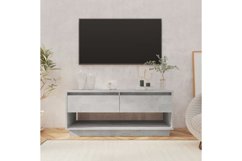 tv-bord 102x41x44 cm spånplade betongrå - Grå - TV-borde