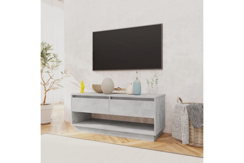 tv-bord 102x41x44 cm spånplade betongrå - Grå - TV-borde