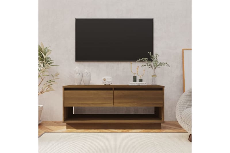 tv-bord 102x41x44 cm spånplade brun egetræsfarve - Brun - Møbler - TV borde & mediemøbler - TV-borde