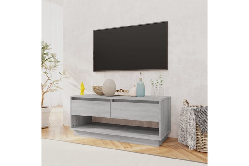 tv-bord 102x41x44 cm spånplade grå sonoma-eg - Grå - TV-borde