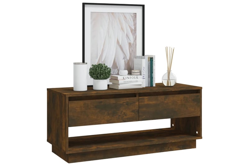 tv-bord 102x41x44 cm spånplade røget egetræsfarve - Brun - Møbler - TV borde & mediemøbler - TV-borde