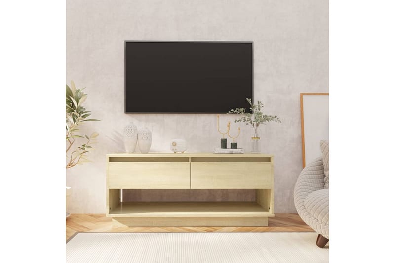 tv-bord 102x41x44 cm spånplade sonoma-eg - Beige - Møbler - TV borde & mediemøbler - TV-borde