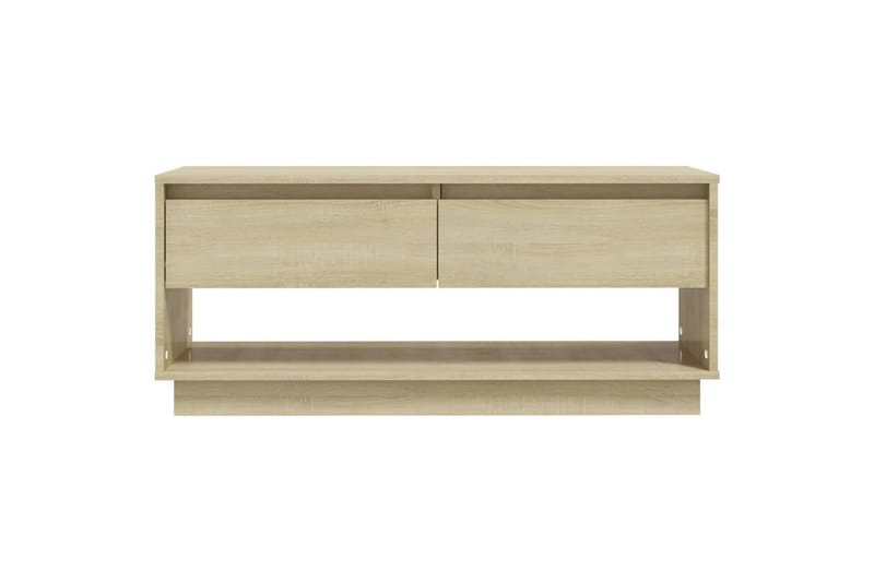 tv-bord 102x41x44 cm spånplade sonoma-eg - Beige - TV-borde