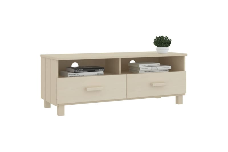 tv-bord 106x40x40 cm massivt fyrretræ gyldenbrun - Brun - Møbler - TV borde & mediemøbler - TV-borde