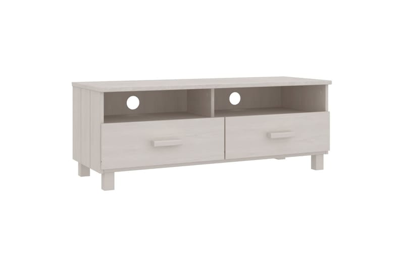 tv-bord 106x40x40 cm massivt fyrretræ hvid - Hvid - Møbler - TV borde & mediemøbler - TV-borde
