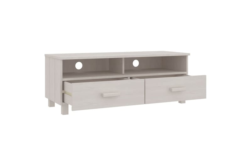tv-bord 106x40x40 cm massivt fyrretræ hvid - Hvid - Møbler - TV borde & mediemøbler - TV-borde