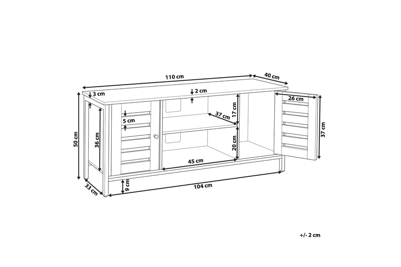 TV-Bord 110 cm mørkebrun VILSECK - Træ/natur - TV-borde