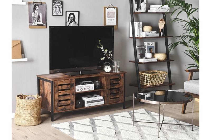TV-Bord 110 cm mørkebrun VILSECK - Træ/natur - Møbler - TV borde & mediemøbler - TV-borde