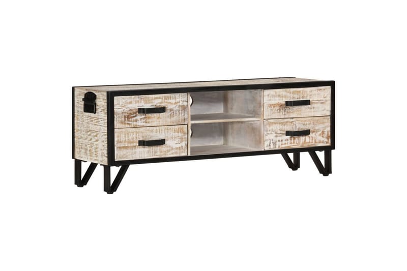 tv-bord 110x30x41 cm massivt akacietræ - Grå - Møbler - TV borde & mediemøbler - TV-borde