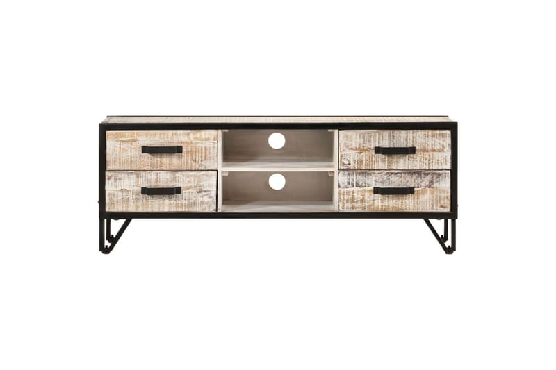 tv-bord 110x30x41 cm massivt akacietræ - Grå - Møbler - TV borde & mediemøbler - TV-borde