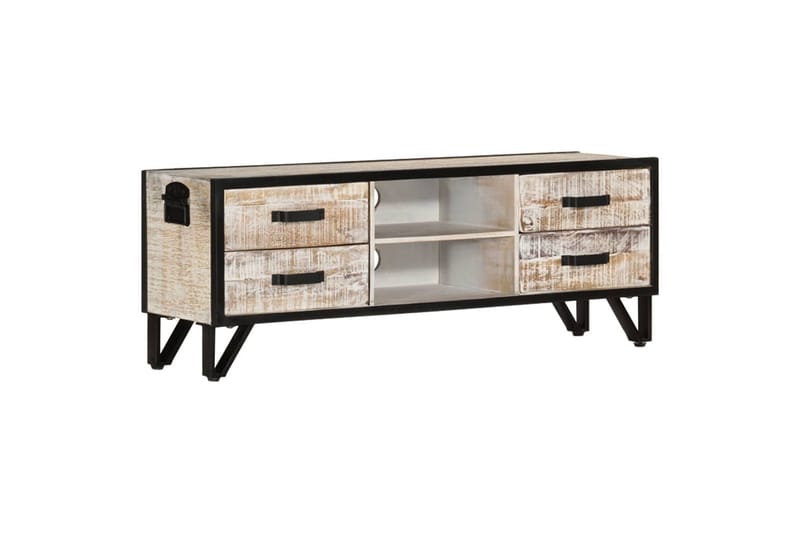 tv-bord 110x30x41 cm massivt akacietræ - Grå - Møbler - TV borde & mediemøbler - TV-borde
