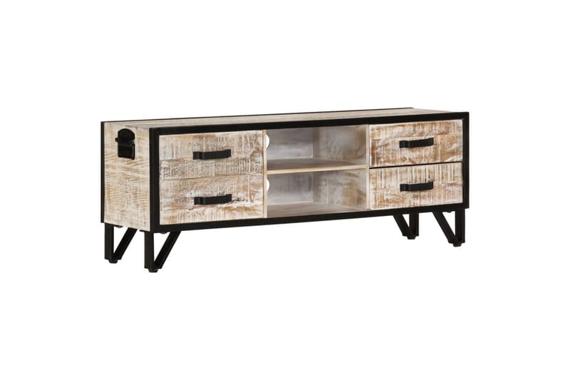 tv-bord 110x30x41 cm massivt akacietræ - Grå - Møbler - TV borde & mediemøbler - TV-borde