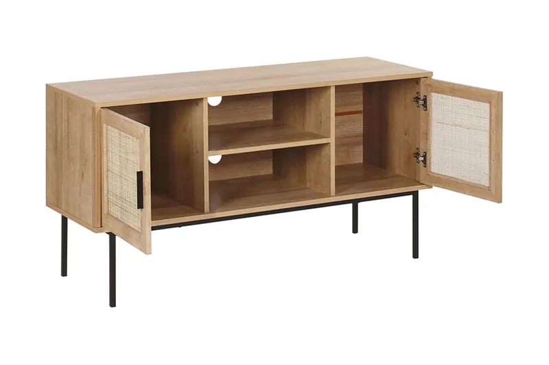 TV-Bord 120 cm rattan lysebrun PASCO - Træ/natur - Møbler - TV borde & mediemøbler - TV-borde