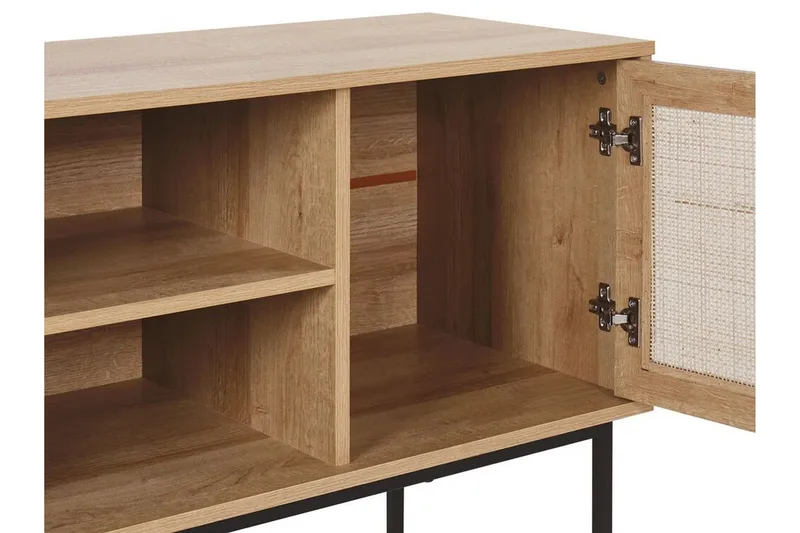 TV-Bord 120 cm rattan lysebrun PASCO - Træ/natur - Møbler - TV borde & mediemøbler - TV-borde