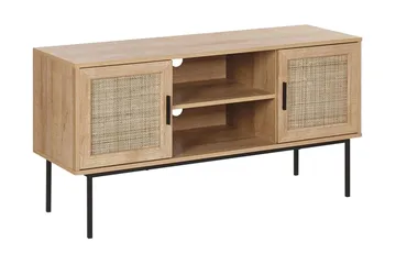 TV-Bord 120 cm rattan lysebrun PASCO - Træ/natur - Møbler - TV borde & mediemøbler - TV-borde